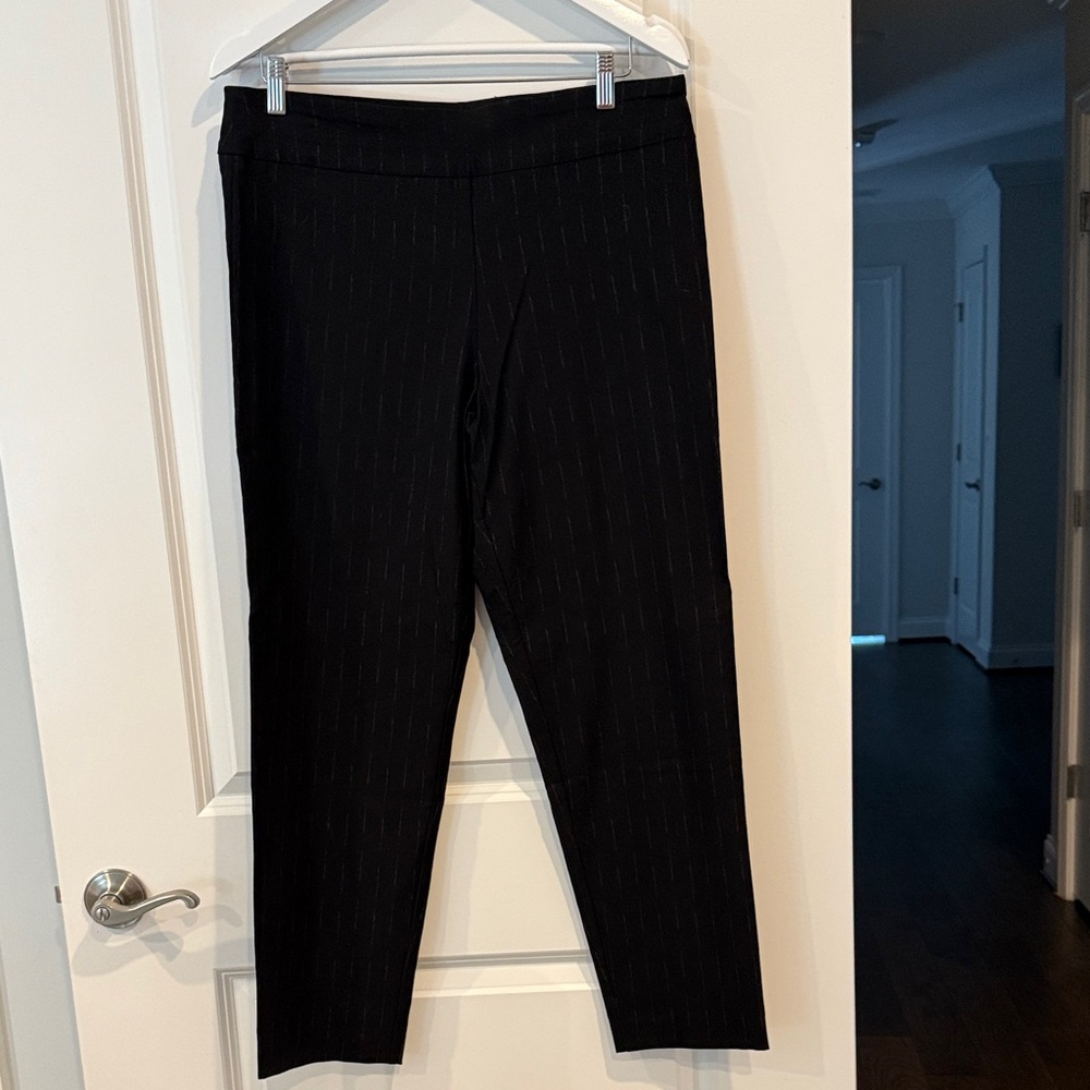 Elegant Black with Brown Line Women's Pants